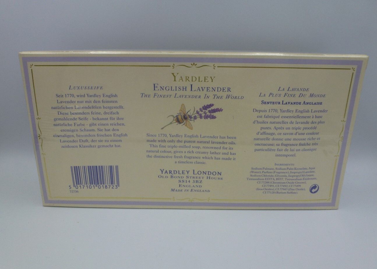 Yardley English Lavender - Savon de Luxe Luxus-Seife 3 x 150 g